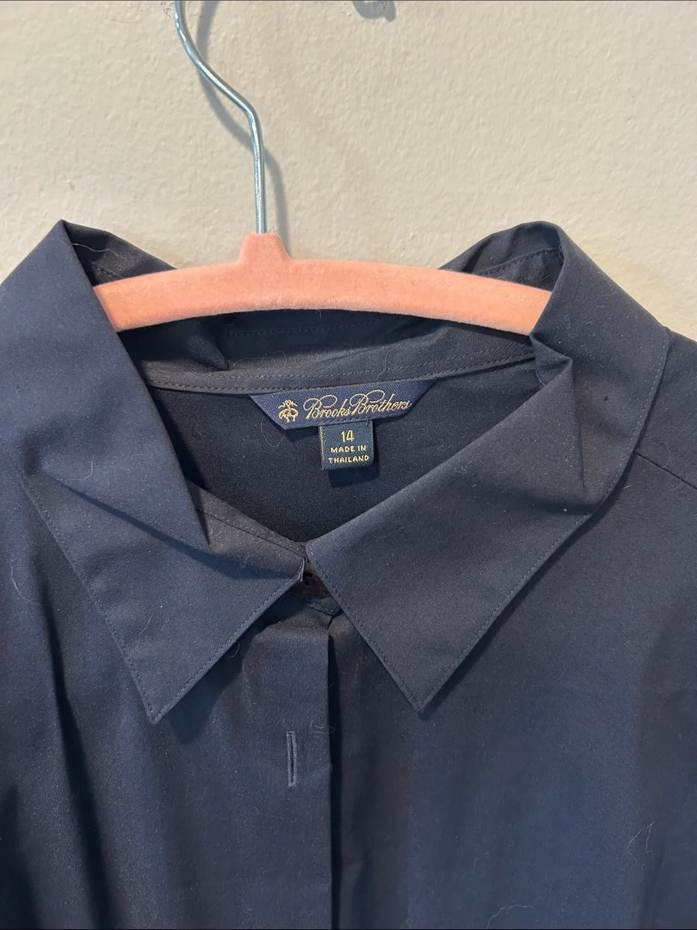Brooks Brothers Navy Collared Button-Front Blouse